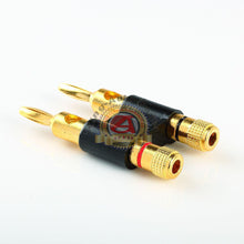 Load image into Gallery viewer, 2 set Gold Plated Dual Banana Plug Connectors Red+Black Free Shipping