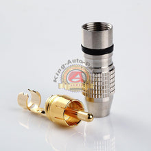 Load image into Gallery viewer, 5 pair RCA Male Plug Gold Audio Video Adapter Connector Free Shippin