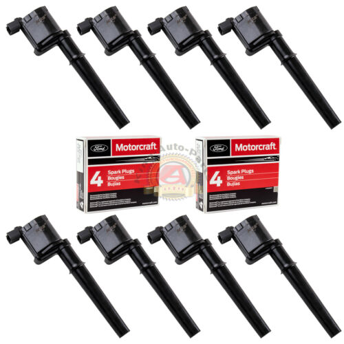 8pcs Ignition Coils DG512 & Motorcraft Spark Plugs SP493 Ford Lincoln Mercury