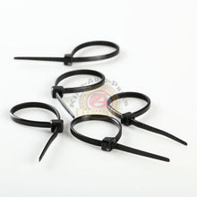 Load image into Gallery viewer, 100x INDUSTRIAL 4&quot; BLACK WIRE CABLE ZIP TIES NYLON TIE WRAPS 18LBS
