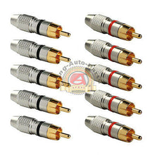 Load image into Gallery viewer, 5 pair RCA Male Plug  Gold Audio Video Adapter Connector Free Shippin
