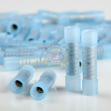 Load image into Gallery viewer, 100 pcs Blue NYLON Wire Butt Connector Crimping Terminals 16-14 Gauge
