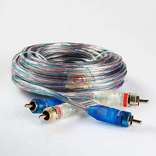 Load image into Gallery viewer, 15ft Gold Plated 15&#39; RCA Blue Wire No Noise Video 2 Male To Male Stereo Cable
