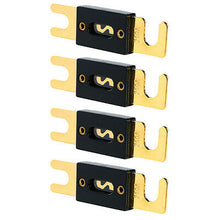 Load image into Gallery viewer, 4 Pack Nickel Plated ANL Fuse Auto Stud Fuses 250A AMP Gold plated
