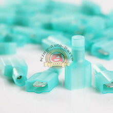 Load image into Gallery viewer, Blue 16-14 AWG NYLON QUICK DISCONNECT MALE .250  1/4&quot; SPADE CONNECTOR 100 pcs

