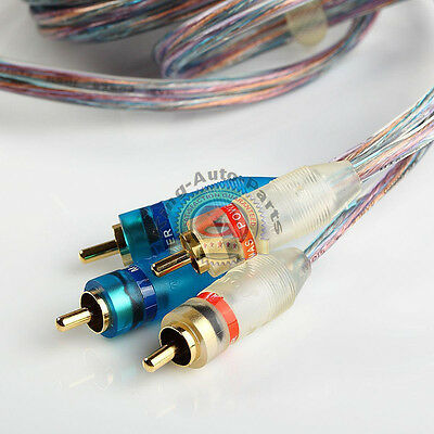 16ft Gold Plated 16' RCA Blue Wire No Noise Video  2 Male To Male Stereo Cable