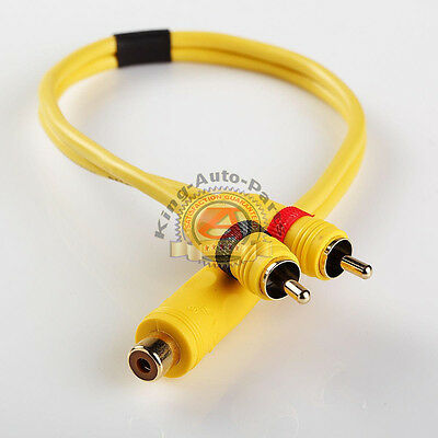 1ft 1' HIGH PERFORMANCE BLANCED CABLE RCA 1 FT Y-ADAPTER 1 FEMALE TO 2 MALE