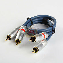 Load image into Gallery viewer, 1.5FT METAL BODY GOLD PLATED Dual RCA Male to Male Audio Cable No Noise
