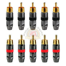Load image into Gallery viewer, 10x High Quality Male RCA Plug Gold Plated Audio Video Adapter Connector
