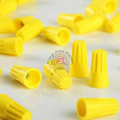 YELLOW ELECTRICAL WIRE CONNECTOR TWIST NUT (100 PCS) 18-12 GA. SPRING INSERTS