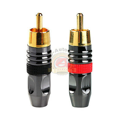 High Quality Stand RCA Male Plug Audio Video Adapter Connector Black Red Each