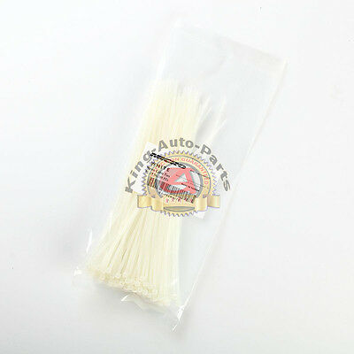 100 PACK 8 INCH ZIP TIES NYLON WHITE 18 LBS UV WEATHER RESISTANT WIRE CABLE