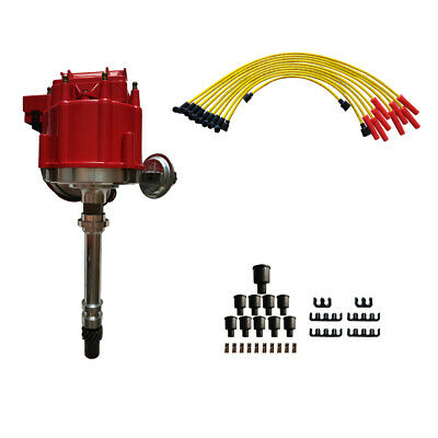 Distributor & Spark Plug Wires Ignition combo for Chevy SBC 350 BBC 454 HEI GM08