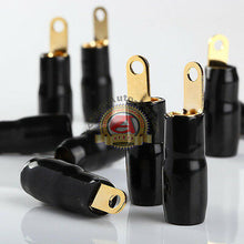 Load image into Gallery viewer, Car Audio Power/Ground Wire Ring Terminal Gold 4 AWG Gauge #10 Connectors 10Pcs
