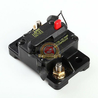 Waterproof 120 Amp Manual Reset Circuit Breaker 12v Car Auto Boat Audio Fuse