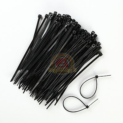 100 PACK 6 INCH ZIP TIES NYLON BLACK 40 LBS UV WEATHER RESISTANT WIRE CABLE