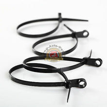 Load image into Gallery viewer, 100 PACK 8 INCH MOUNTING HOLE ZIP TIES NYLON BLACK NAIL SCREW WIRE CABLE 40LB
