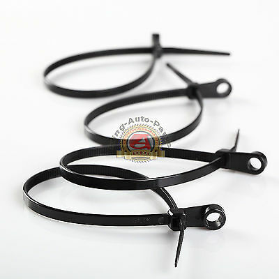 100 PACK 8 INCH MOUNTING HOLE ZIP TIES NYLON BLACK NAIL SCREW WIRE CABLE 40LB