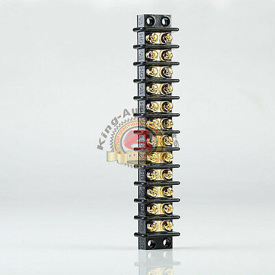 12 POSITION HD 20A WIRE CONNECOR SCREW BARRIER GOLD TERMINAL STRIP BLOCKS