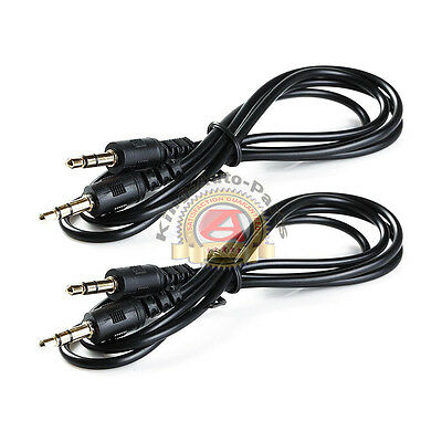 2pcs 3FT 3.5mm Auxiliary Aux Male to Male Stereo Audio Cable Cord iPod Car MP3