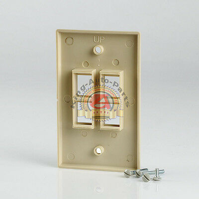 1x Four (4) Port / Gang Wall Plate For Keystone Jack CAT5 CAT6 RJ45 Lvory
