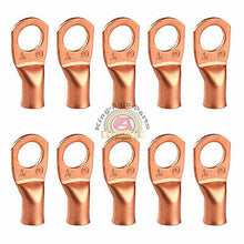Load image into Gallery viewer, Copper Non-Insulated 4 Wire Gauge 1/2&quot; Ring Terminals 10 pcs
