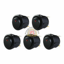 Load image into Gallery viewer, 5PCS Car 12V Round Rocker Dot Boat Red LED Light Toggle Switch SPST ON / OFF
