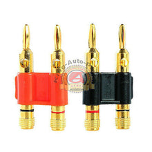 Load image into Gallery viewer, 2 set Gold Plated Dual Banana Plug Connectors Red+Black Free Shipping
