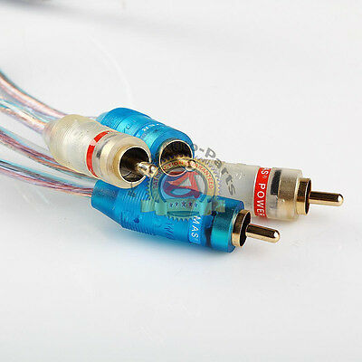 12ft Gold Plated 12' RCA Blue Wire No Noise Video 2 Male To Male Stereo Cable