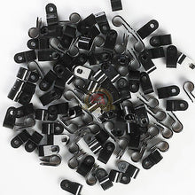 Load image into Gallery viewer, 100 PACK 3/8&quot; CABLE CLAMPS BLACK UV RESISTANT HOSE WIRE ELECTRICAL CC375
