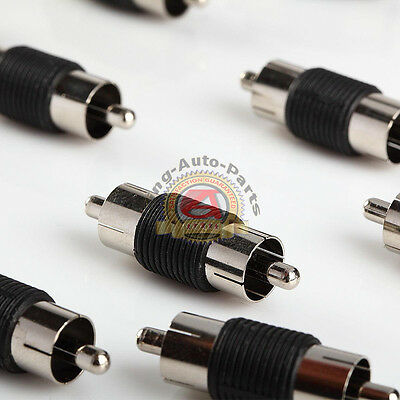 10pcs Straight AV RCA Audio Video Male to Male Coupler Adapter Connector changer