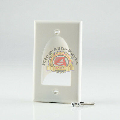 Single Gang Bulk Cable Wall Plate White SLOT INSIDE WALL 1 pcs Free Shipping