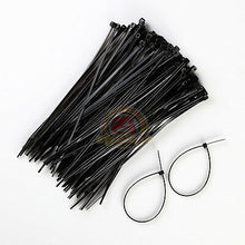 Load image into Gallery viewer, 100 PACK 8 INCH ZIP TIES NYLON BLACK 40 LBS UV WEATHER RESISTANT WIRE CABLE
