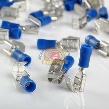 Load image into Gallery viewer, Blue Piggyback Electrical Quick Disconnect Terminal 16-14 ga. AWG .250 100Pcs
