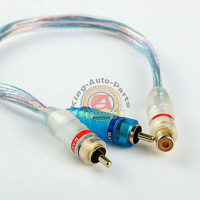 1.5ft High Quality RCA Coax Audio Y Cable Adapter Splitter 2 Male to 1 Female
