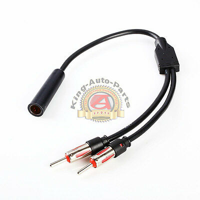 CAR RADIO STEREO ANTENNA SPLITTER Y ADAPTOR 1 FEMALE MOTOROLA TO 2 MALE PLUG