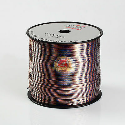 18AWG Gauge Speaker Cable Wire 1000ft Clear Jacket 1000'