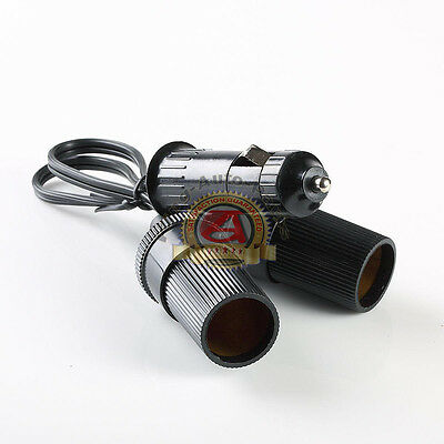 1 pcs Car Charger Plug Male to 2 Female 2 Channel Cigarette Adapter Connector