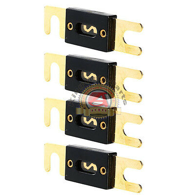 200A AMP ANL Type Fuse Gold Plated High Quality Fuses 4 Pack Car Audio Blade 12V