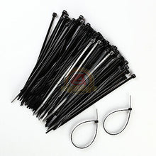 Load image into Gallery viewer, 100 PCS Pack 8&quot; inch Black Network Cable Cord Wire Tie Strap 50 Lbs Zip Nylon
