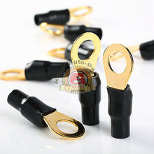Load image into Gallery viewer, Car Audio Power/Ground Wire Ring Terminal Gold 4 AWG Gauge 1/2" Connectors 10Pcs
