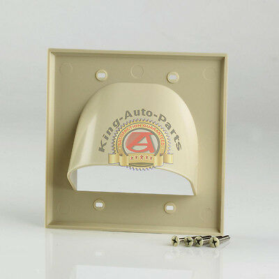 3 pcs Double Gang Bulk Cable Wall Plate Ivory SLOT INSIDE WALL Free Shipping