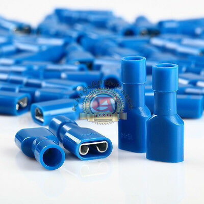 100 Blue 16-14 AWG Female Fully Insulated Quick Disconnector
