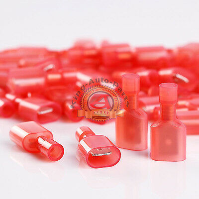 New Red 22/18- Gauge Nylon Male Fully-Insulated Quick Disconnects 100pcs