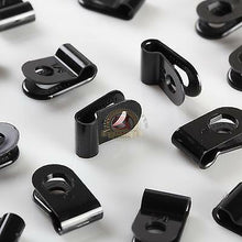 Load image into Gallery viewer, 100 PACK 1/8&quot; CABLE CLAMPS BLACK UV RESISTANT HOSE WIRE ELECTRICAL CC125
