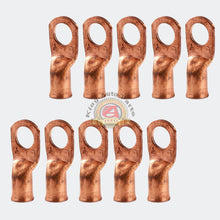 Load image into Gallery viewer, Copper Non-Insulated 2 or 1 G Wire Gauge 1/2&quot; Ring Terminals 10 pcs
