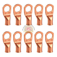 Load image into Gallery viewer, Copper Non-Insulated 4 Wire Gauge 1/2&quot; Ring Terminals 10 pcs
