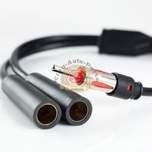 Load image into Gallery viewer, CAR RADIO STEREO ANTENNA SPLITTER Y ADAPTOR 2 FEMALE TO 1 MALE PLUG

