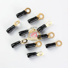 Load image into Gallery viewer, Car Audio Power/Ground Wire Ring Terminal Gold 4 AWG Gauge 3/8" Connectors 10Pcs
