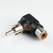 Load image into Gallery viewer, 2 pack RCA right angle connector plug adapters male to female 90 degree elbow
